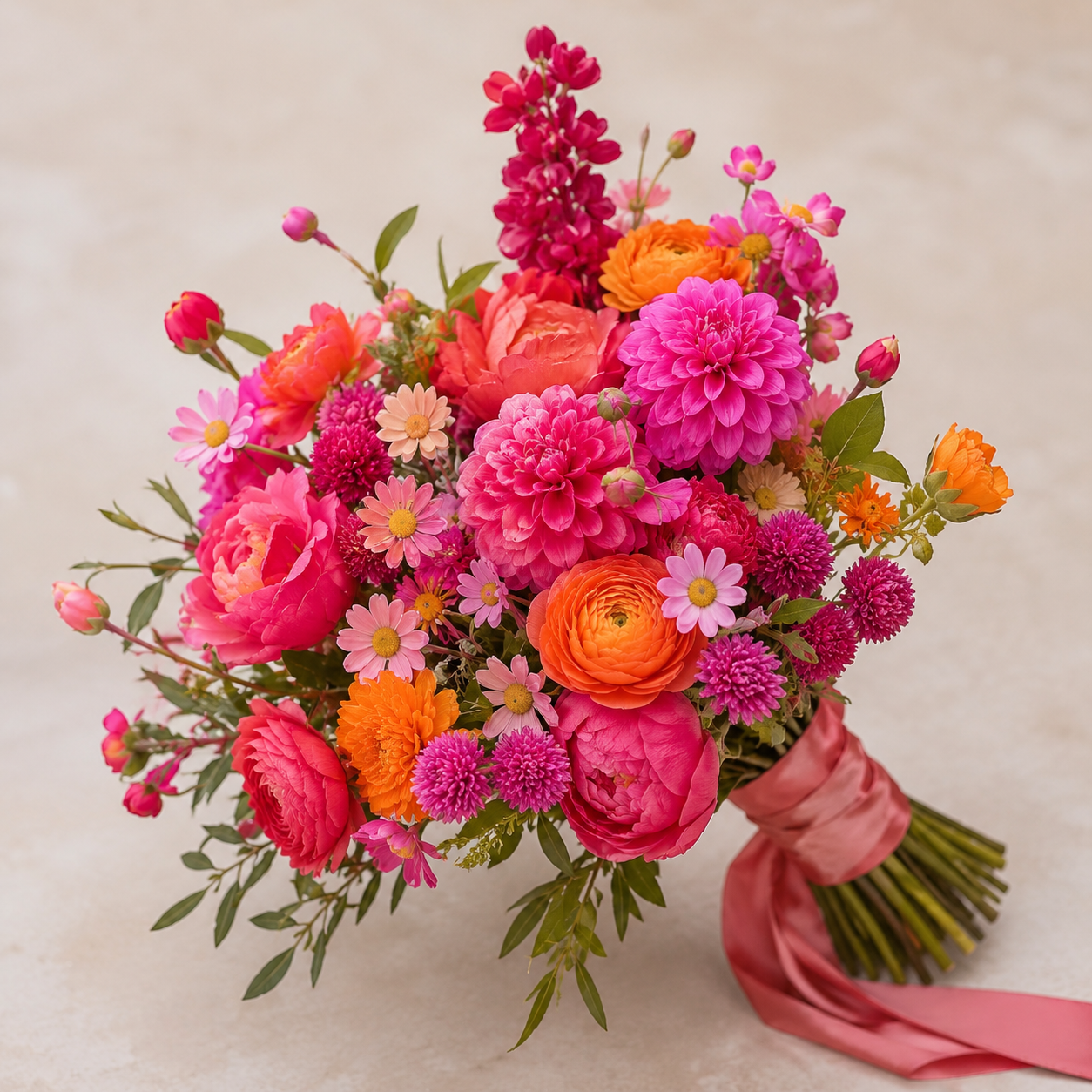 Hochzeitsstrauß in Pink und Orange